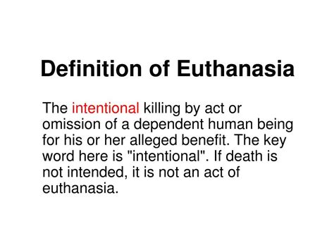 euthanasia definition criminal law